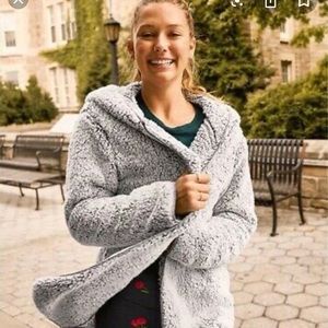 NWT Pink Sherpa Gray Cardigan Xs/small